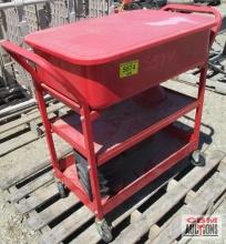 Two Tier Rolling Parts Washer Cart...