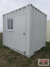 9' Sea Cargo Shipping Container, Office, Walk-in Side Door, Window, Double Swing Rear Doors *South