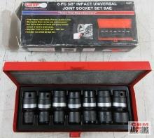 Grip 68094 8pc 3/8" SAE Impact Universal Joint Socket Set (3/8" - 3/4") w/ Metal Storage Case...