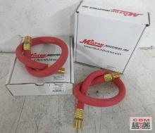 Milton 681-1 Snubber Hose 1/2" I.D. Heavy Duty 2' Assembled 1/2" NPT Male - Set of 2