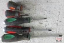 Mayhew 5pc Screwdriver Set... PH1 X 3" PH2 X 4"... 1/4 X 1-1/2" PH2 X 1-1/2" 3 X 6" ...