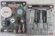 IIT 60360 12pc Transparent Screwdriver Set IIT 80508 10pc Quick Change Finishing Kit