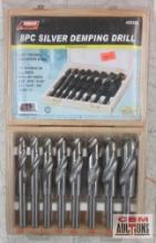 American Tool Exchange 32135 8pc Silver Demping Drill Set (9/16" - 1") w/ Wooden Storage Case...