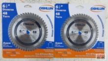 Oshlun SBF-065048 6-1/2" Ferrous Metal Saw Blade, 48 Teeth, Arbor... 5/8" Diamond - Set of 2