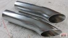 2" Chrome Angle Cut Exhaust Tips - Set of 2