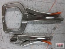 Lang Tools 110-11 11" C-Clamp Locking Pliers Lang Tools 100-07 7" Locking Pliers w/ Curved Jaws