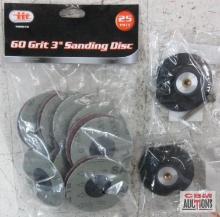IIT 82078 25pc 60 Grit 3" Sanding Disc... Wisdpm 24-ROH3-1_ 3" Roll-on Holder
