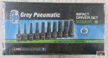 Grey Pneuamtic 1498MH 10pc... 1/2" Drive Metric Impact Hex Driver Set (6mm to 19mm)... w/ Molded Sto
