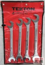 MIT 1958 Tekton 4pc Angle Open End Wrench Set w/ Storage Pouch Sizes: 1-5/16" 1-3/8" 1-7/16" 1-1/2"