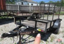 2020 East Texas 60"x8' Single Axle Flatbed Trailer With Flip Up Lawn Gate Vin # 58SBU081XLE015736