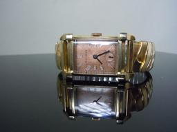 MEN'S DECO COPPER TONE DIAL 10Kt GF BULOVA WATCH c.1940