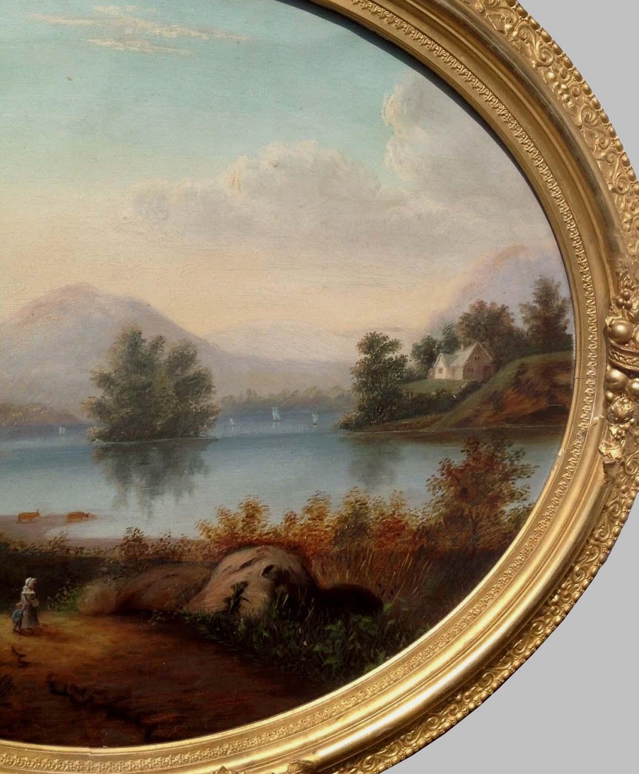 PERIOD 19TH CENTURY HUDSON RIVER SCHOOL OIL PAINTING
