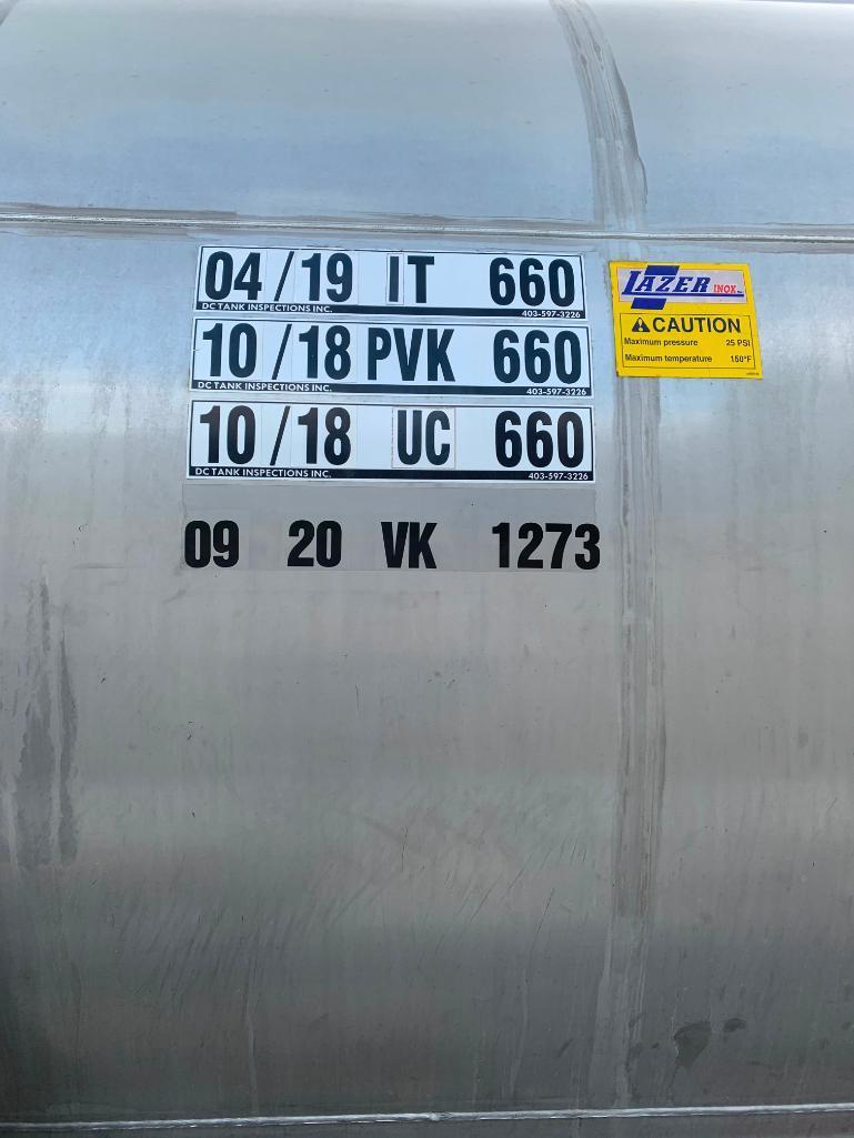 2009 Lazer Inox TC407 Tridem Tank Trailer