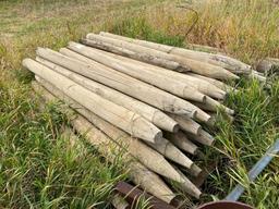 Pile of 7' Treated 5" posts