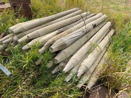 Pile of 7' Treated 5" posts