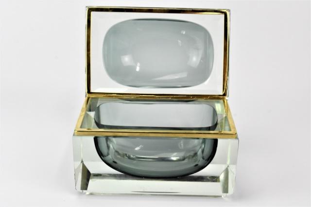 Murano GSE Ottone Galvanizzato Art Glass Casket