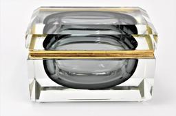 Murano GSE Ottone Galvanizzato Art Glass Casket