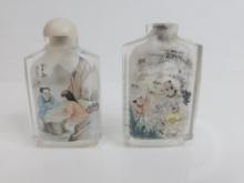 2 Chinese Reverse Painted Signed Snuff Bottles