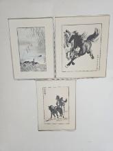 Kim Jung-Gi Chinese Horse & Duck Print Grouping