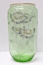 Dorflinger Honesdale Floral Cameo Art Glass Vase