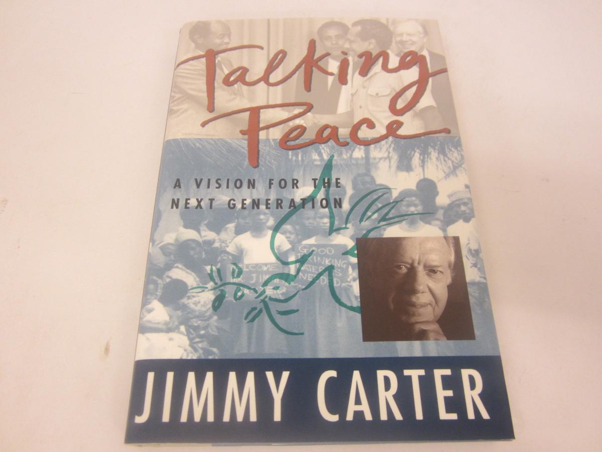 JIMMY CARTER SIGNED AUTOGRAPH BOOK TALKING PEACE