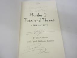 SIGNED AUTOGRAPH BOOK MURDER IN TWOS AND THREES