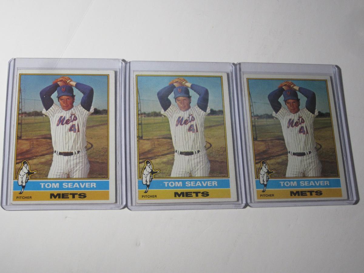 LOT OF 3 1976 TOM SEAVER #600 NEW YORK METS