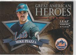 MIKE PIAZZA 1998 LEAF ROOKIES & STARS, GREAT AMERICAN HEROES #6 OF 20