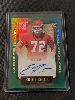 086/199 SP Eric Fisher Auto RC 2013 Donruss Elite Green Turn of the century