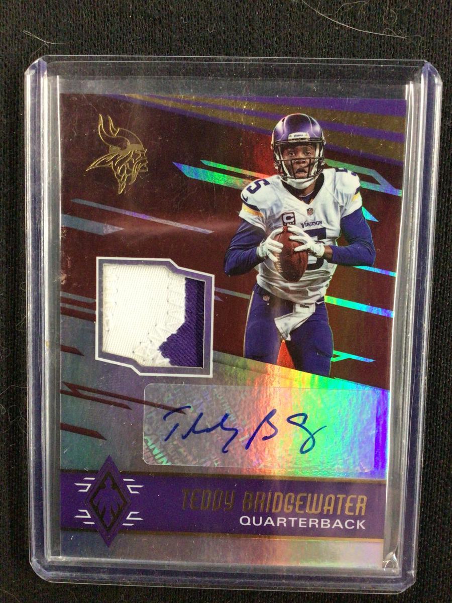 2016 PANINI PHOENIX TEDDY BRIDGEWATER AUTOGRAPH SIGNED PATCH CARD MINNESOTA VIKINGS