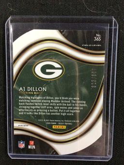 2020 PANINI SELECT AJ DILLON DIE CUT BRONZE PRIZM ROOKIE CARD RC GREEN BAY PACKERS