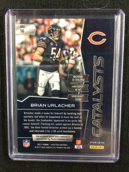 2017 PANINI SPECTRA BRIAN URLACHER GAME USED JERSEY RELIC CARD #'D 091/199 CHICAGO BEARS HOF