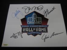 ELWAY,MONTANA,NAMATH,YOUNG,BROWN SIGNED 8X10 PHOTO WITH IN PERSON COA HOF