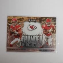 2020 PANINI PLAYOFF THUNDER & LIGHTNING CHEIEFS PATRICK MAHOMES CLYDE-EDWARDS HELAIRE