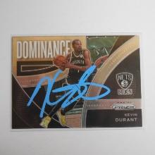 2021-22 PANINI PRIZM KEVIN DURANT DOMINANCE AUTHENTIC AUTOGRAPHED SIGNED CARD NETS COA