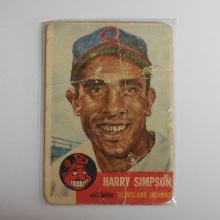 1953 TOPPS BASEBALL #150 HARRY SIMPSON CLEVELAND INDIANS VINTAGE POOR