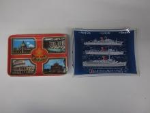 2 SOUVENIR PLATES ROMA AND CARNIVAL CRUISE LINES