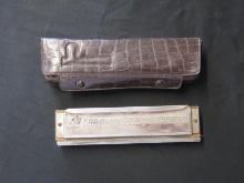 VINTAGE HOHNER CHROMATIC HARMONICA WITH CASE