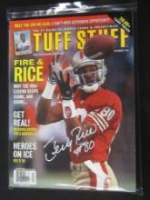 JERRY RICE SIGNED MAGAZINE WITH IN PERSON COA 49ERS