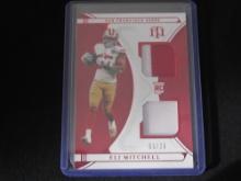 2021 NATIONAL TREASURES ELI MITCHELL SSP /25 RED ROOKIE DUAL MATERIAL 49ERS