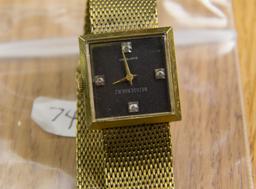 Beissenherz Swiss wristwatch gold plate . Stones on dial. Non runner