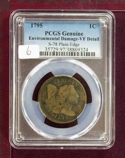 1795 Flowing Hair Large Cent S-78 Plain Edge PCGS VF Details