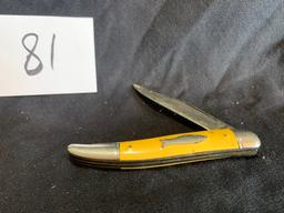 Vintage Imperial Yellow Fancy Fish Knife Usa