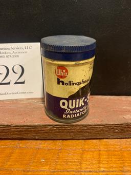 Vintage Whiz 1 3/4 Oz Metal Can Hollingshead Quik-seal Instantly Stops Radiator Leaks Antique Advert