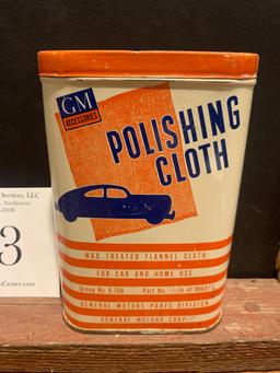 Rare General Motors Accessories Polishing Cloth Wax Treated Flannel Cloth Gm Parts Division Metal Ad