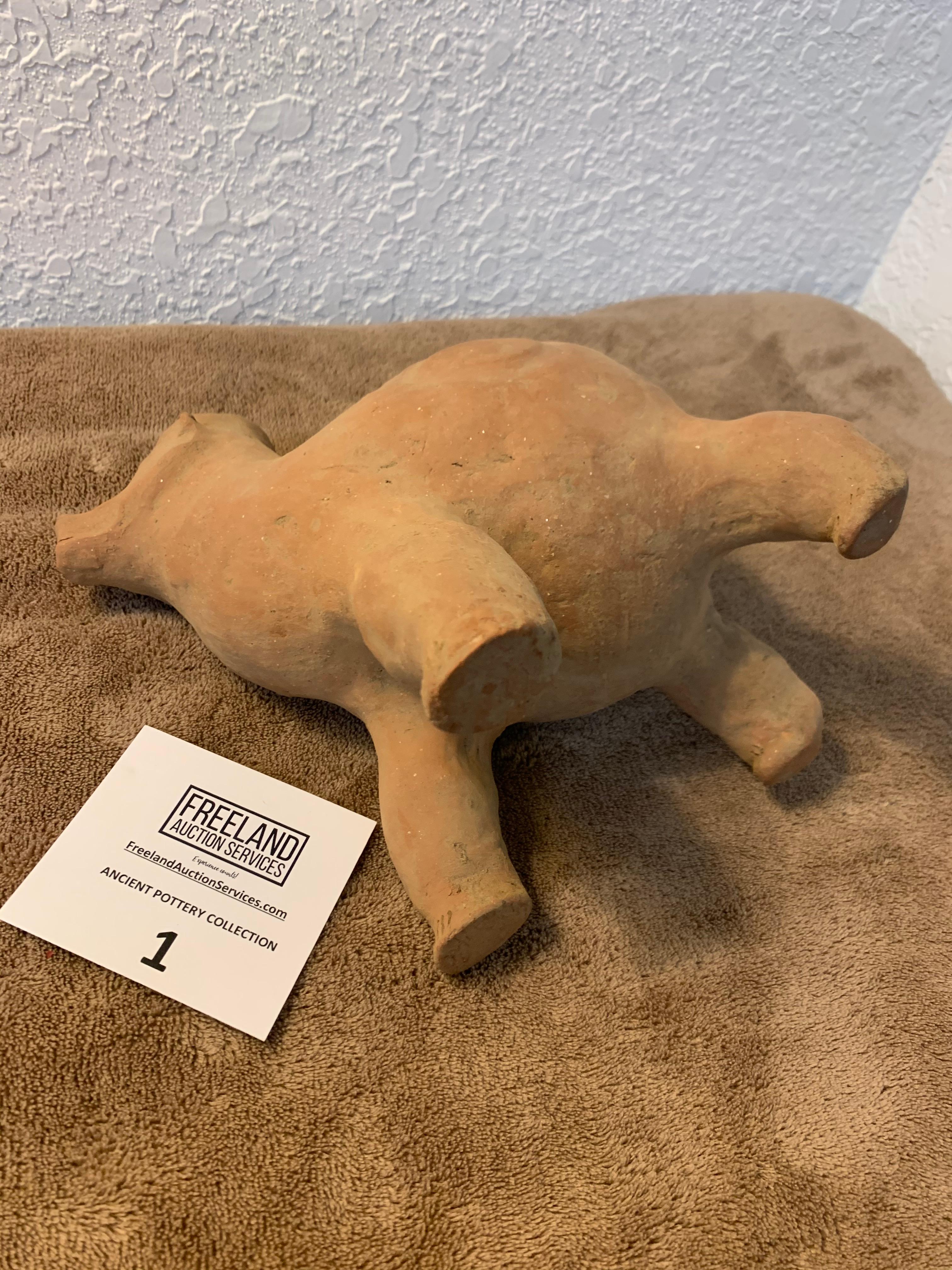 Effigy Animal Pottery Vessel With Unknown Animal Possibly A Bear