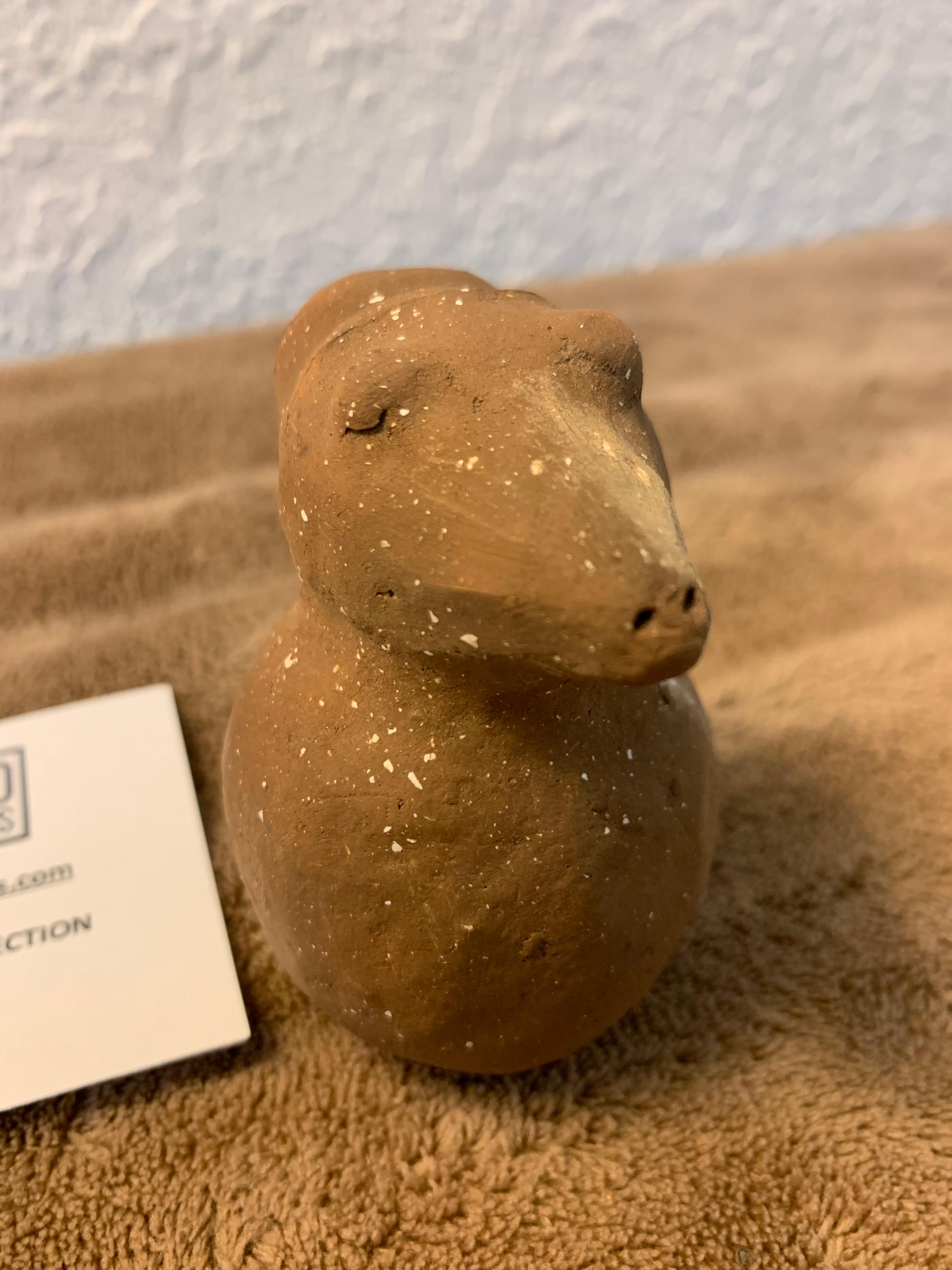 Small Animal Effigy Vessel With Possibly A Deer Head