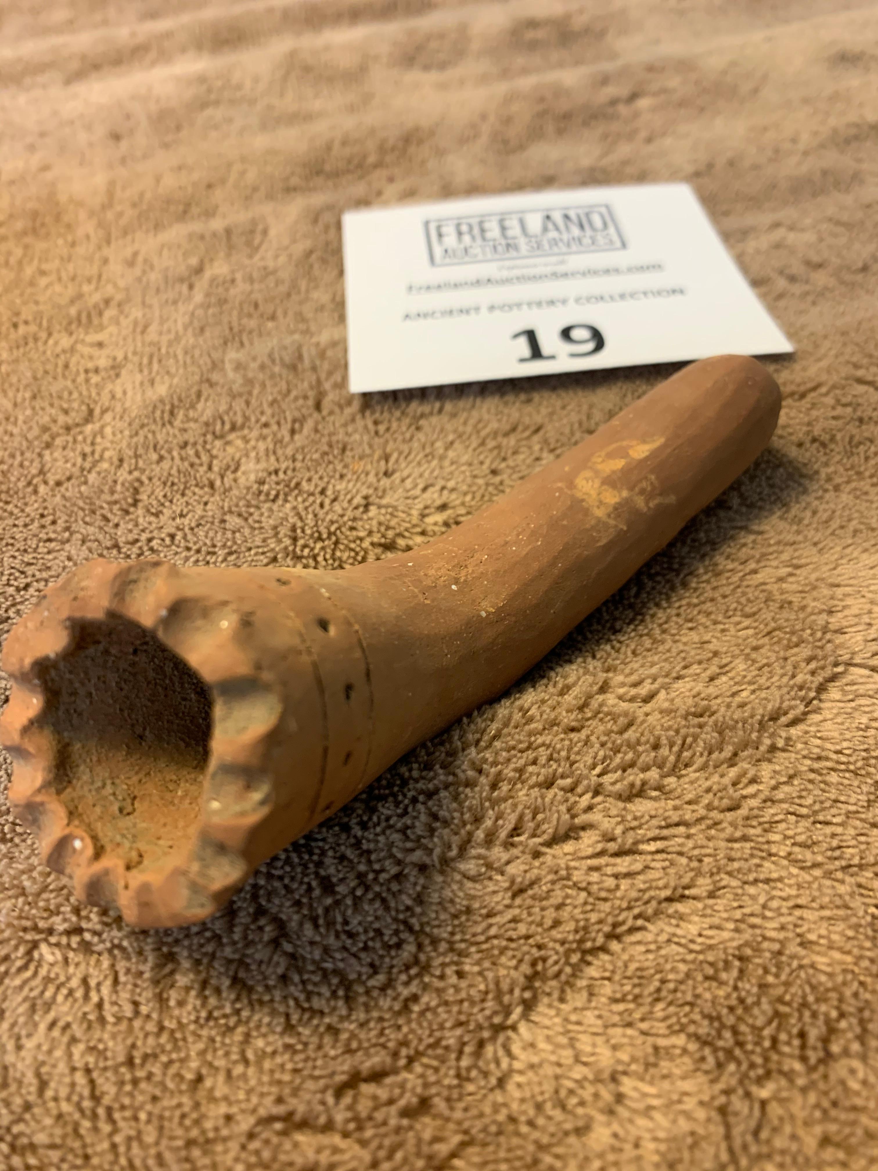 Clay Style Pipe With Unique Etchings On End