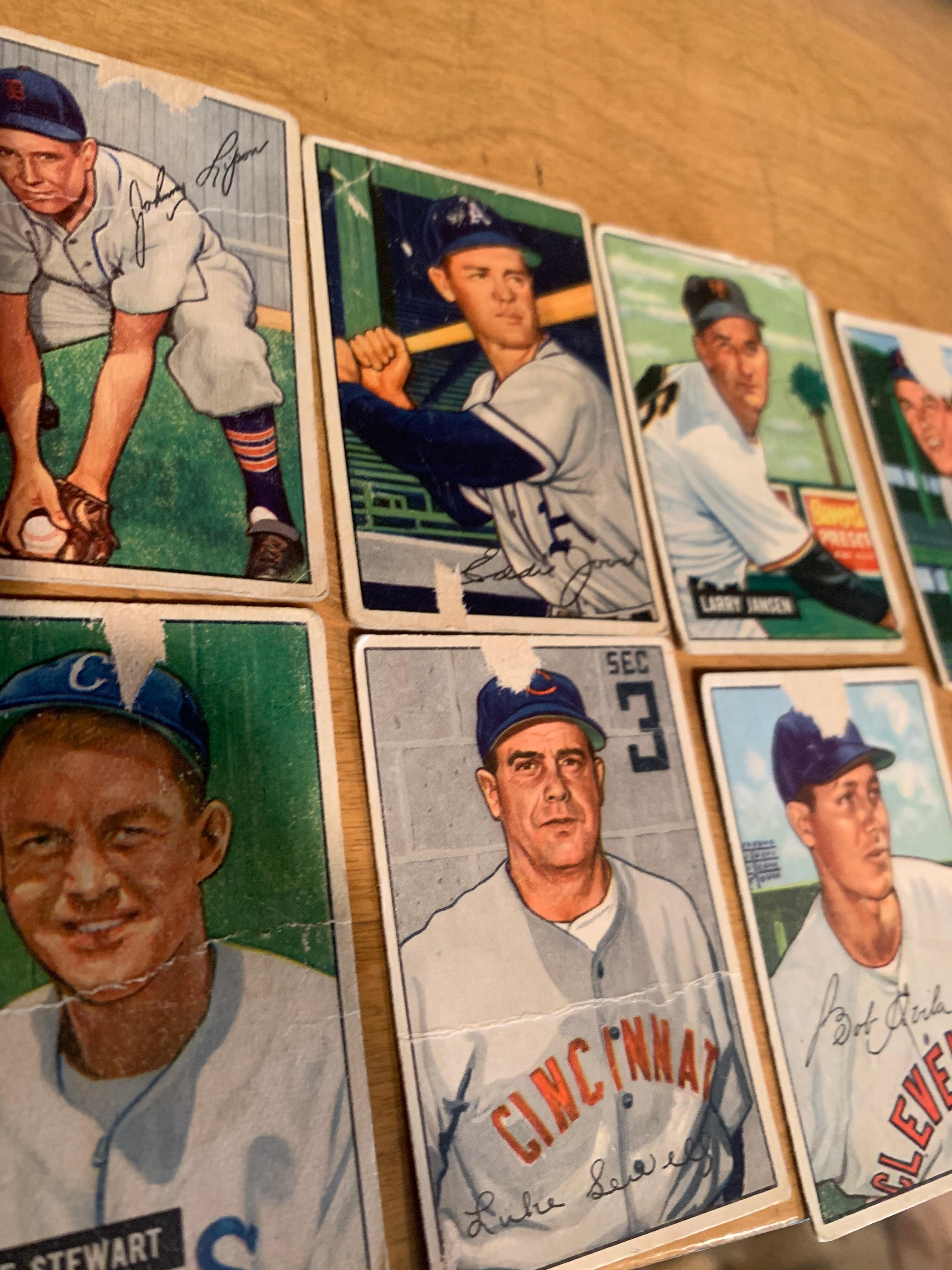 17 Original 1951 & 1952 Bowman Baseball Cards