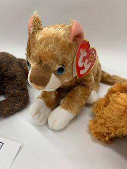 Four Animal Collectible Beanie Babies Herder, Sequoia, Mattie And Fetcher